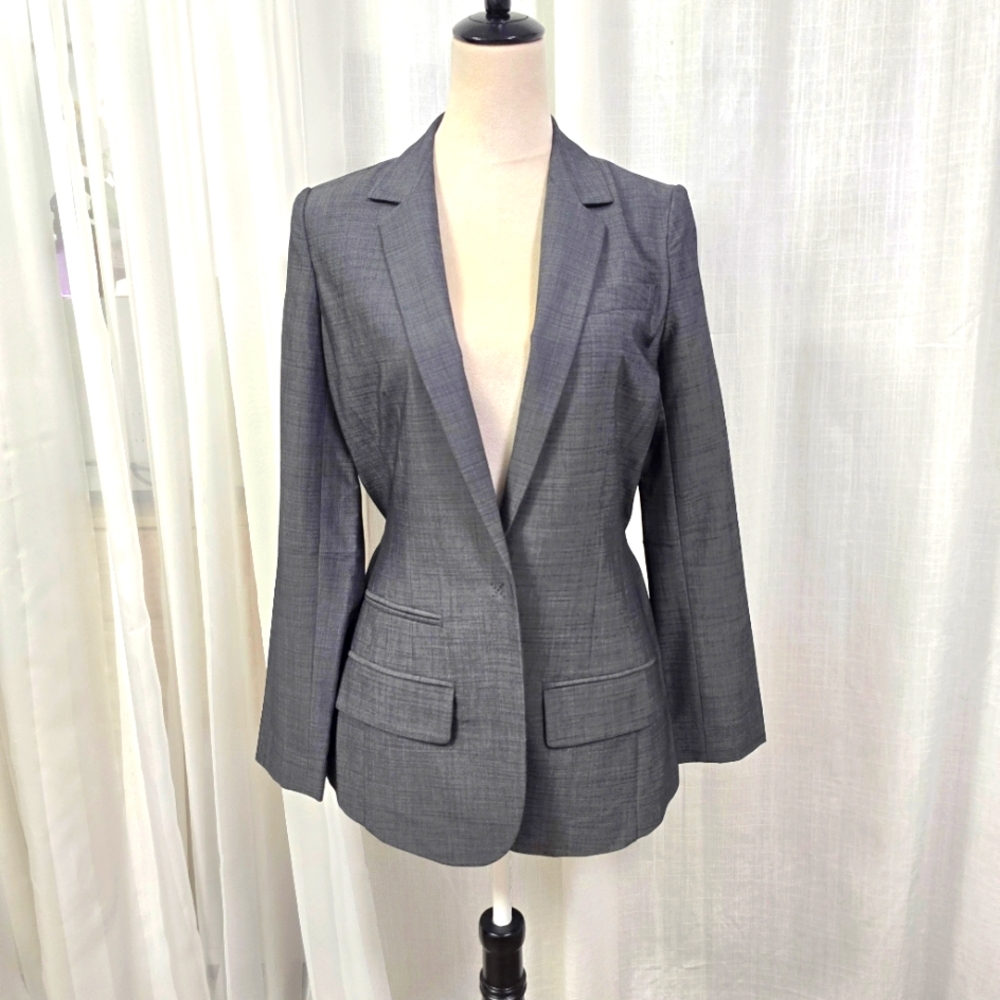 NWT Apostrophe Charcoal Grey Blazer Womens Size 4‎ Career Office Professional